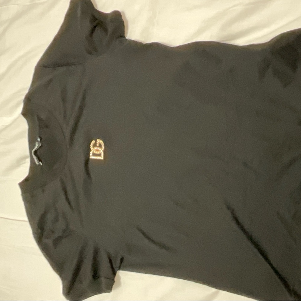 Dolce & Gabbana Black Tee with Gold Accent size 40 - Picture 3 of 5